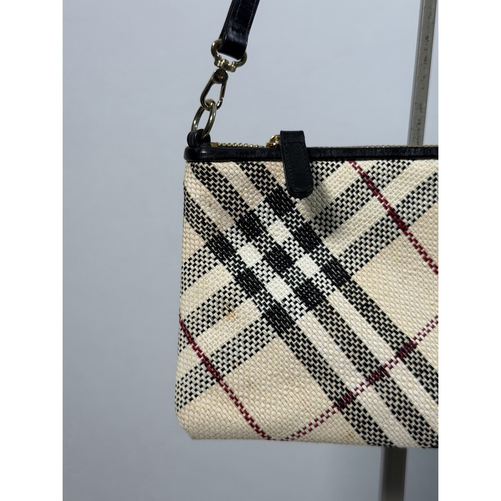 BURBERRY Nova Check Blue Label Shoulder Bag Canvas White Auth 0010 - Picture 3 of 12